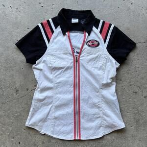 Harley Davidson M Top Zip Up Fitted Seam Detail Cotton Genuine Freedom 1903